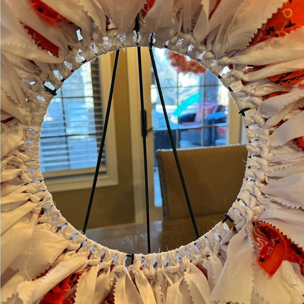 Festive Orange and White Holiday Wreath